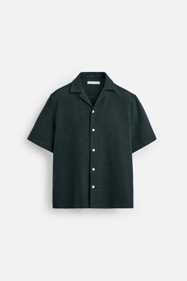 CHEMISE RELAXED FIT STRUCTURÉE - Bleu / Vert de Zara - Image 6