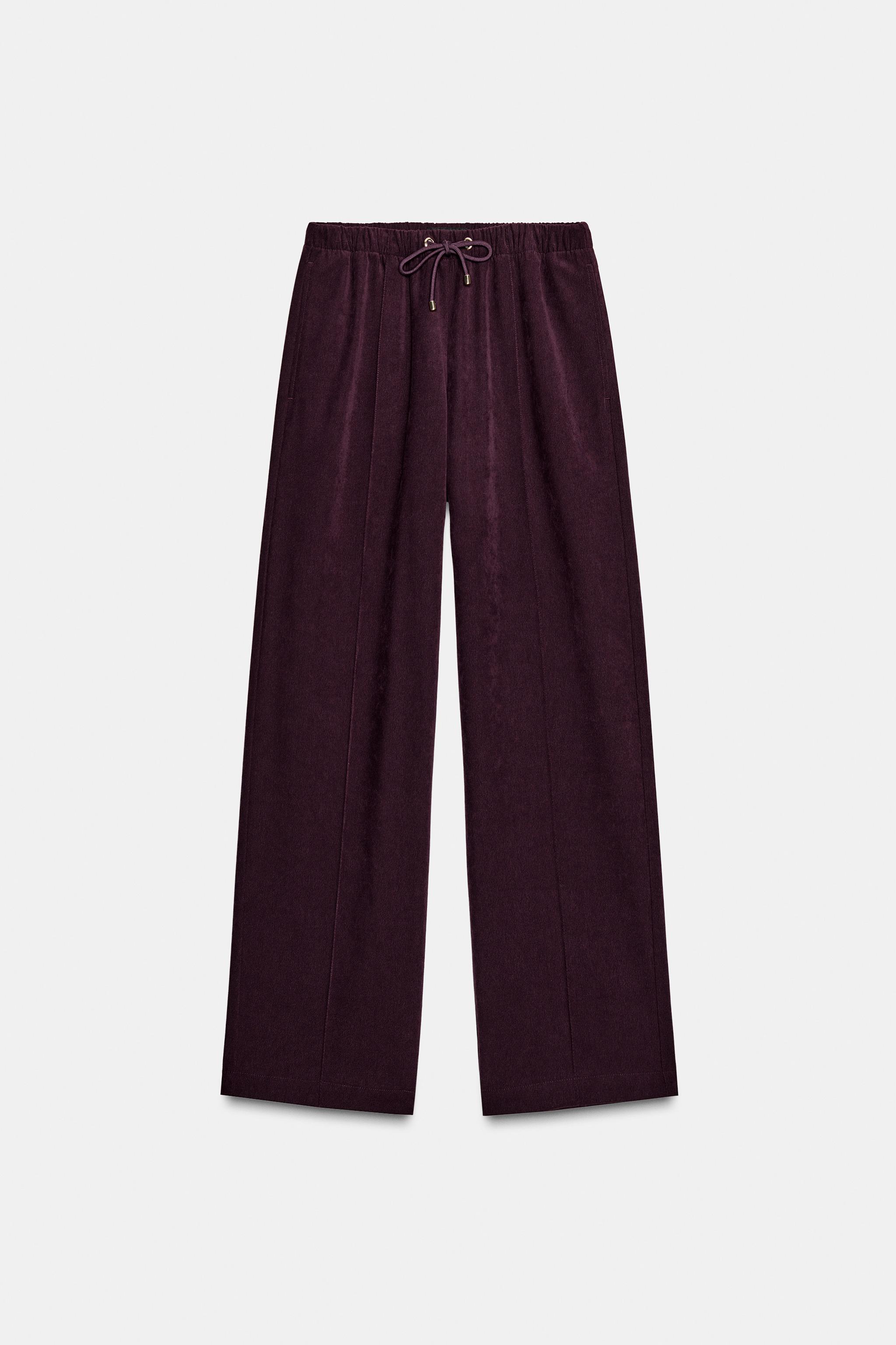 WIDE LEG ELASTIC WAIST PANTS