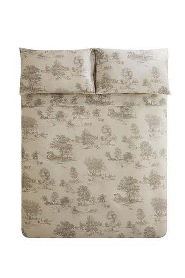 ПЛИК ЗА ЮРГАН ОТ САТЕН С ПАСТОРАЛНИ МОТИВИ - Светлосив от Zara