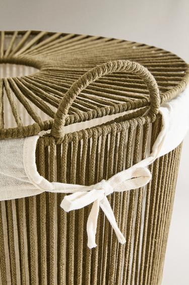 PANIER À LINGE AVEC TISSU INTÉRIEUR - Kaki de Zara - Image 3