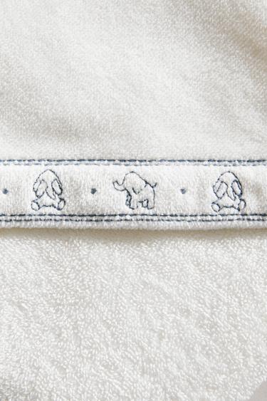 SERVIETTE DE BAIN CAPUCHE BÉBÉ ÉLÉPHANTS - Blanc cassé de Zara - Image 5