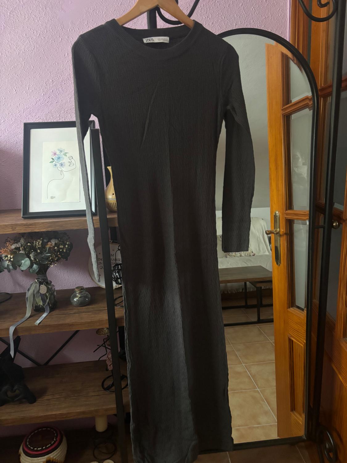 VESTIDO LARGO DE PUNTO GRIS - Image 3