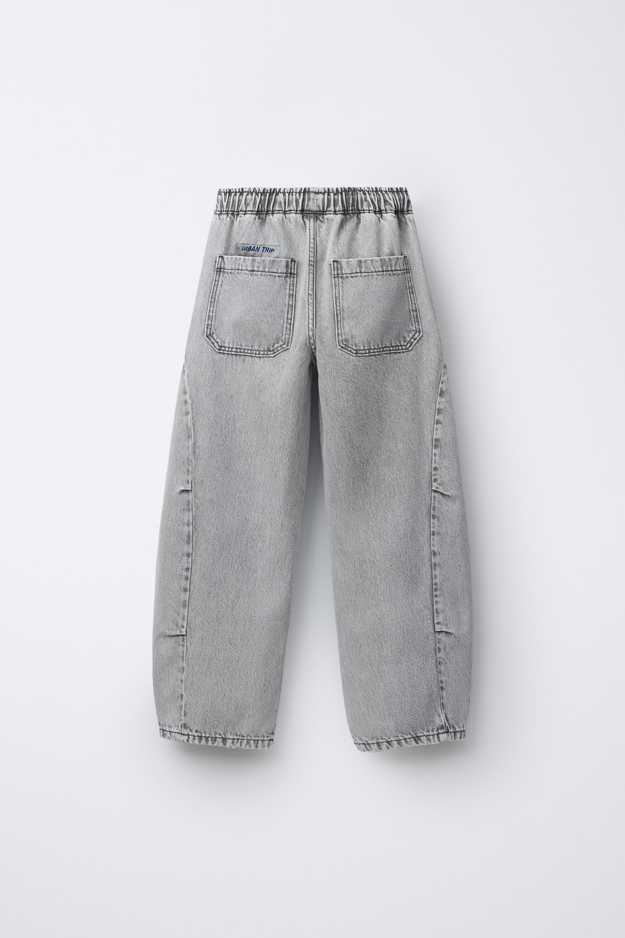 BARREL DENIM PANTS - Mid-gray | ZARA United States
