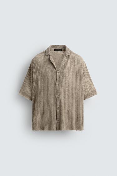 TEXTURED KNIT SHIRT - Ecru by Zara - Image 6