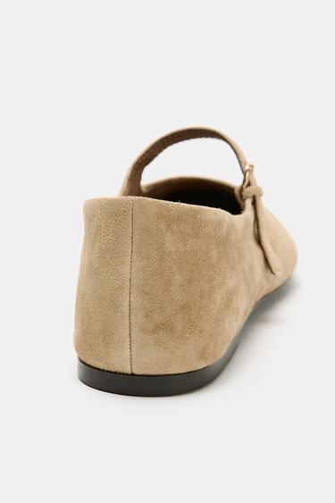 SUEDE BALLERINAS - Sand Brown by Zara - Image 5