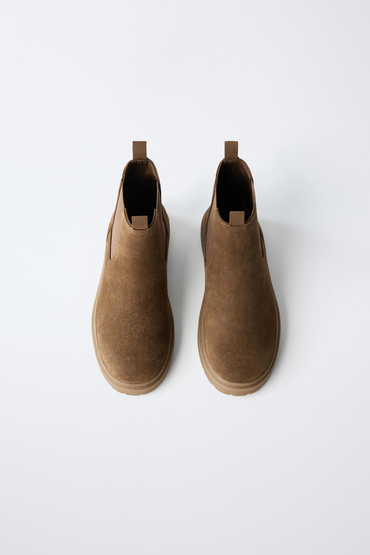 Детские ботинки Zara Leather Chelsea, цвет: Коричневый — фото 4