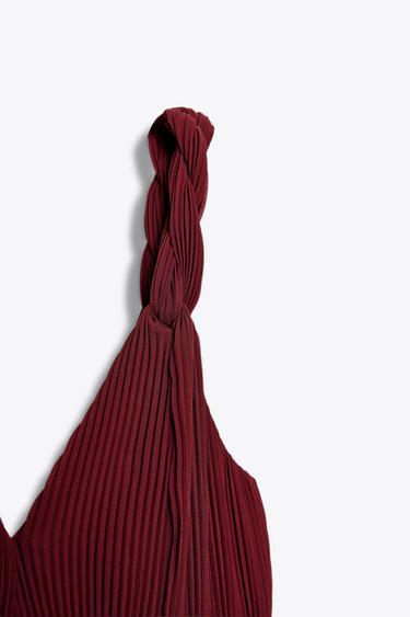 ROBE MIDI PLISSÉE - Terracota de Zara - Image 8