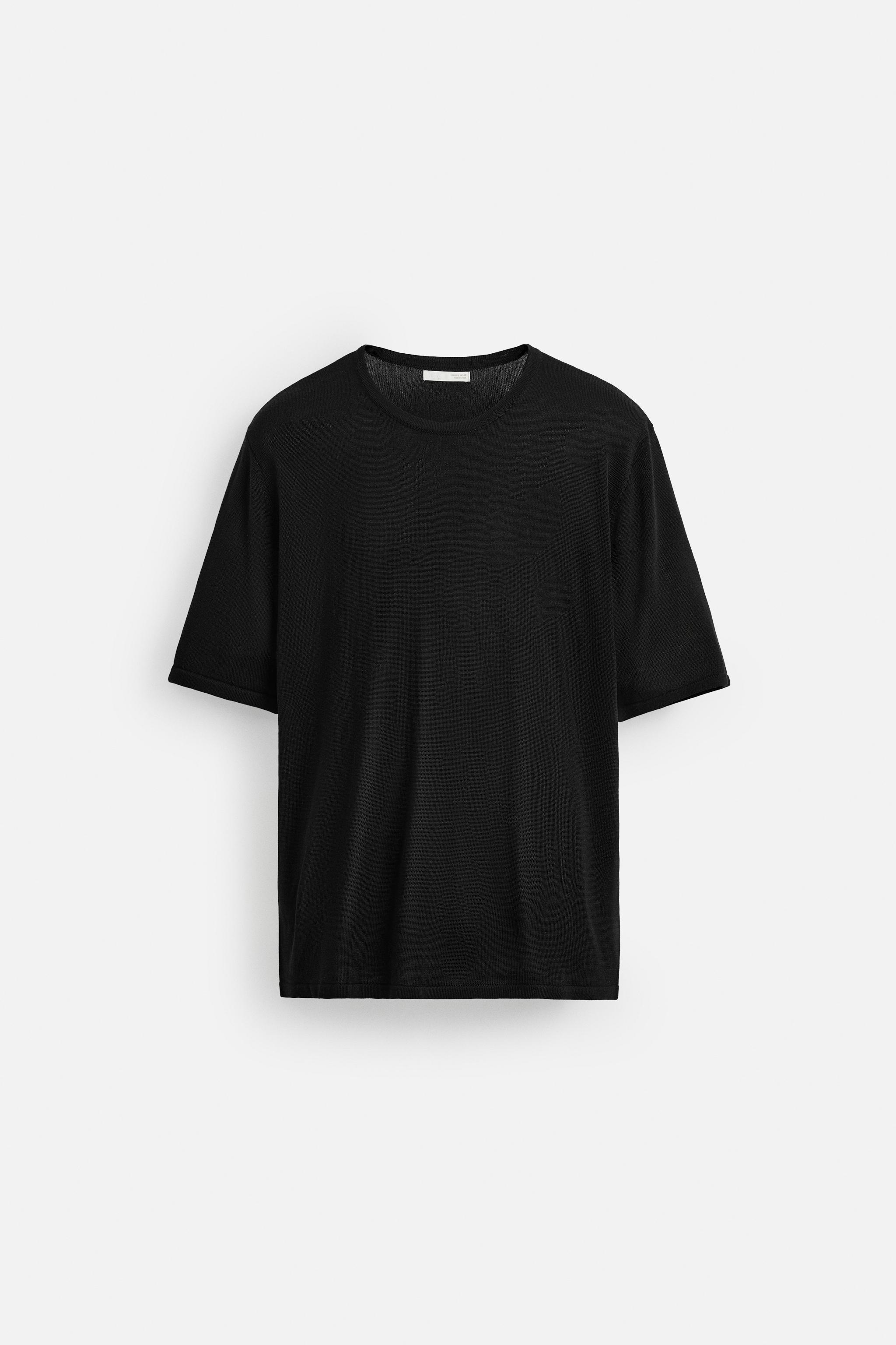 フルイドニットTシャツ - ブラック | ZARA Japan / 日本