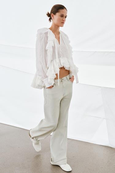 ZW COLLECTION RUFFLED SHIRT - White by Zara