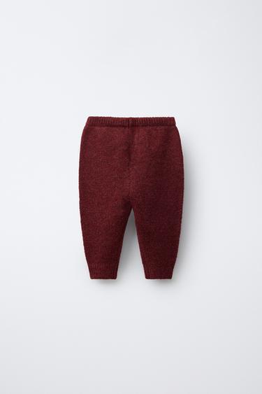 REINDEER KNIT JOGGERS - Burgundy by Zara - Image 1