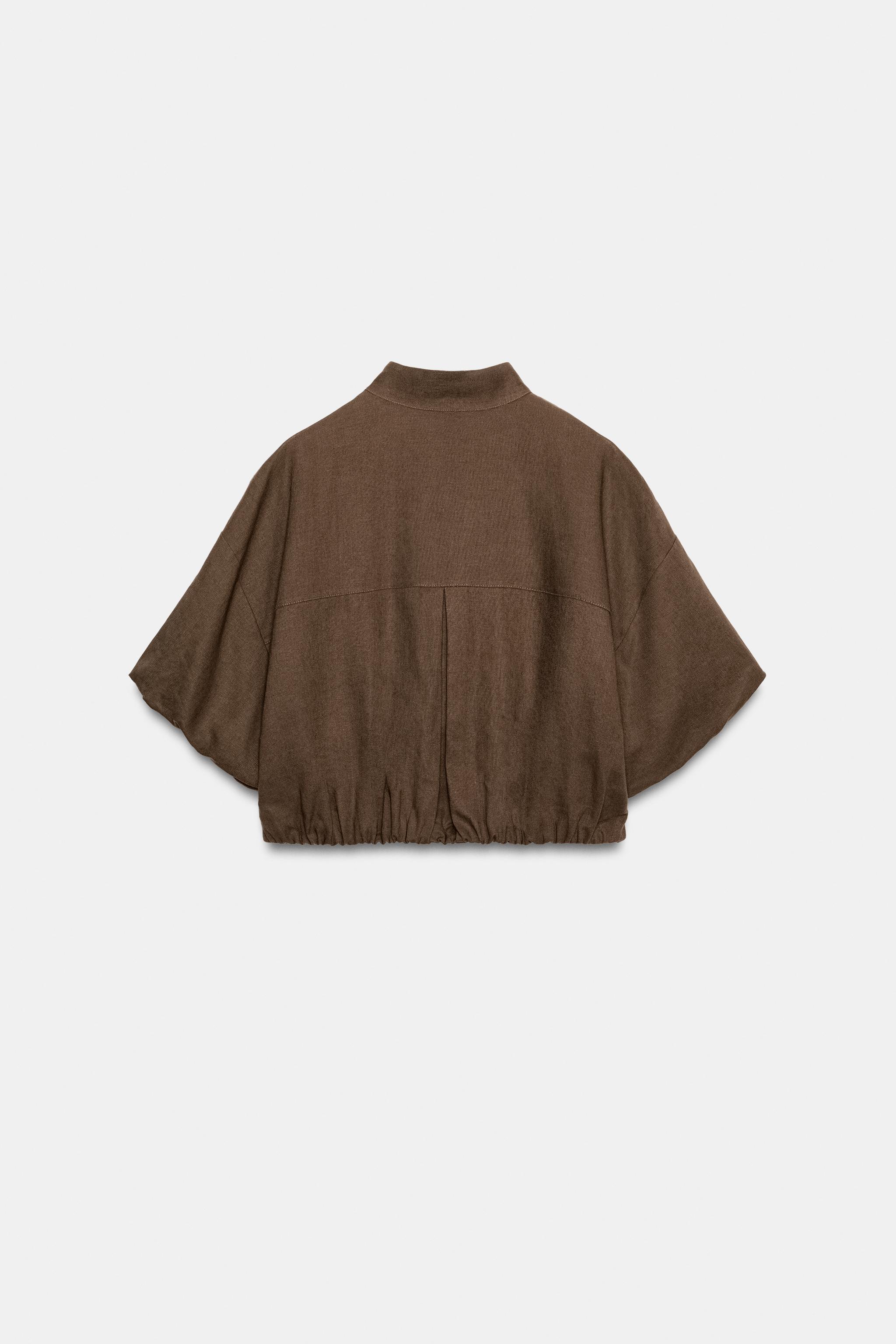 LINEN BLEND BALLOON SHIRT