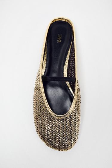 FLATS DESTALONADOS TRENZADOS - Oro de Zara