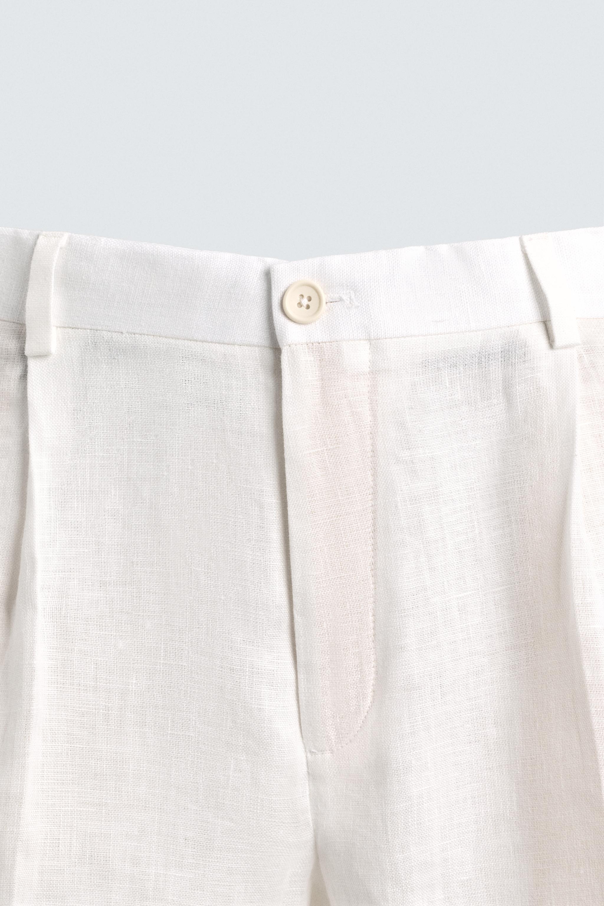 PANTALON REGULAR FIT 100 % LIN