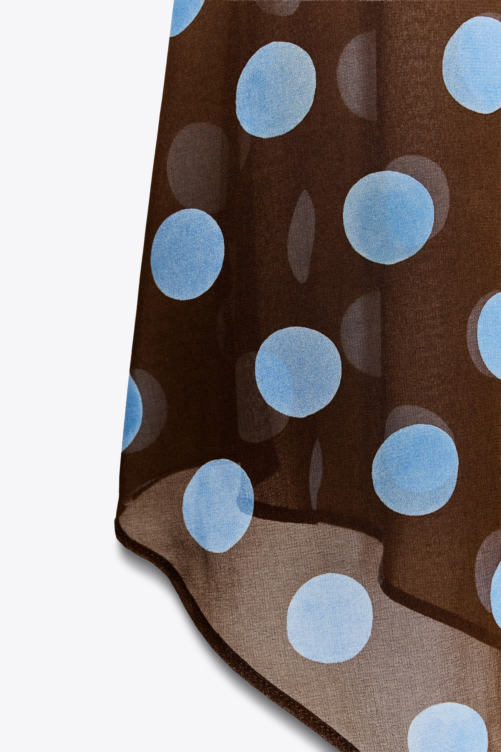 ZARA ドット柄アシンメトリースカート 6929/511 POLKA DOT ASYMMETRIC SKIRT - Brown-Blue | ZARA United States