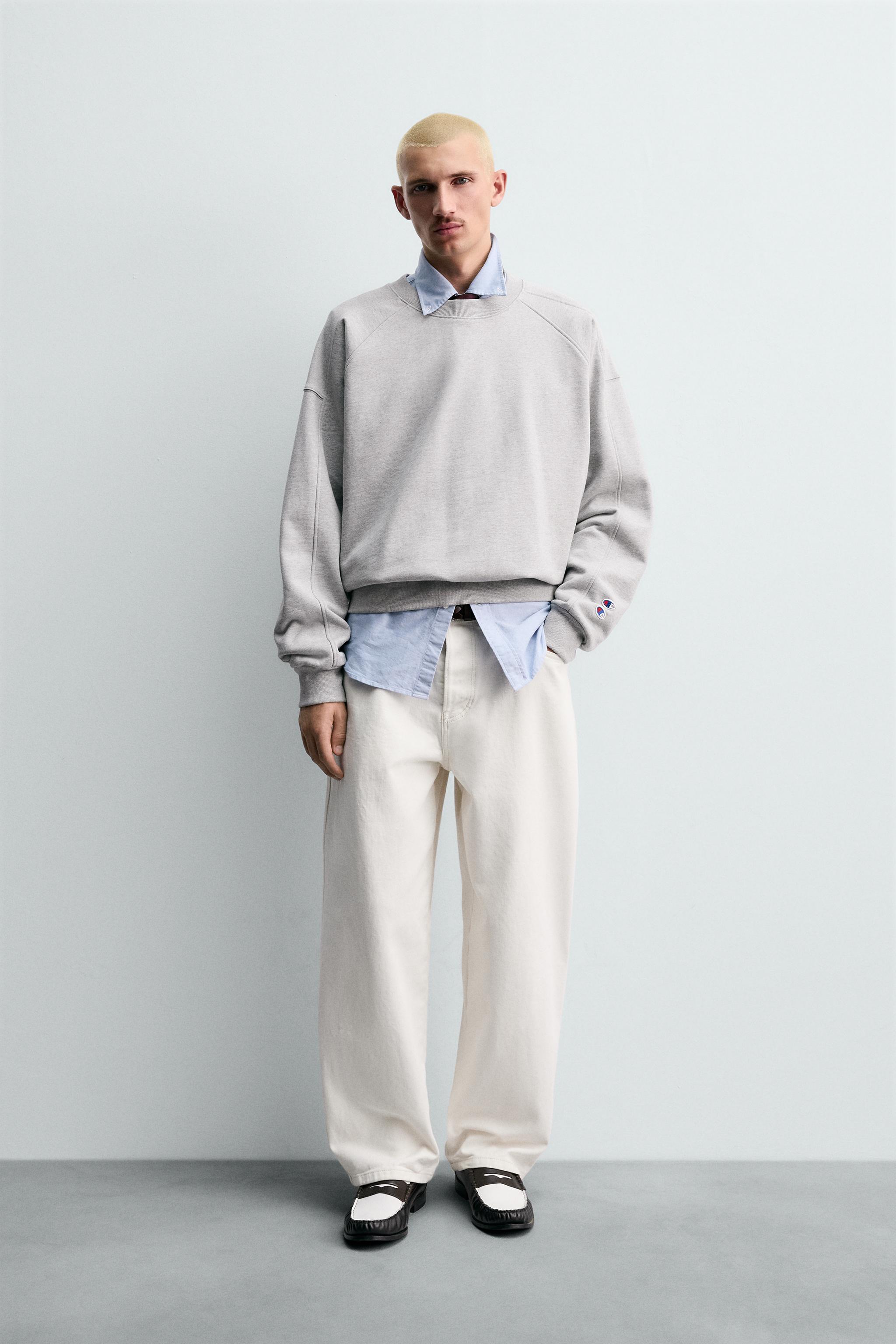 CHAMPION ® X ZARA PATCH CREWNECK SWEATSHIRT - Gray marl