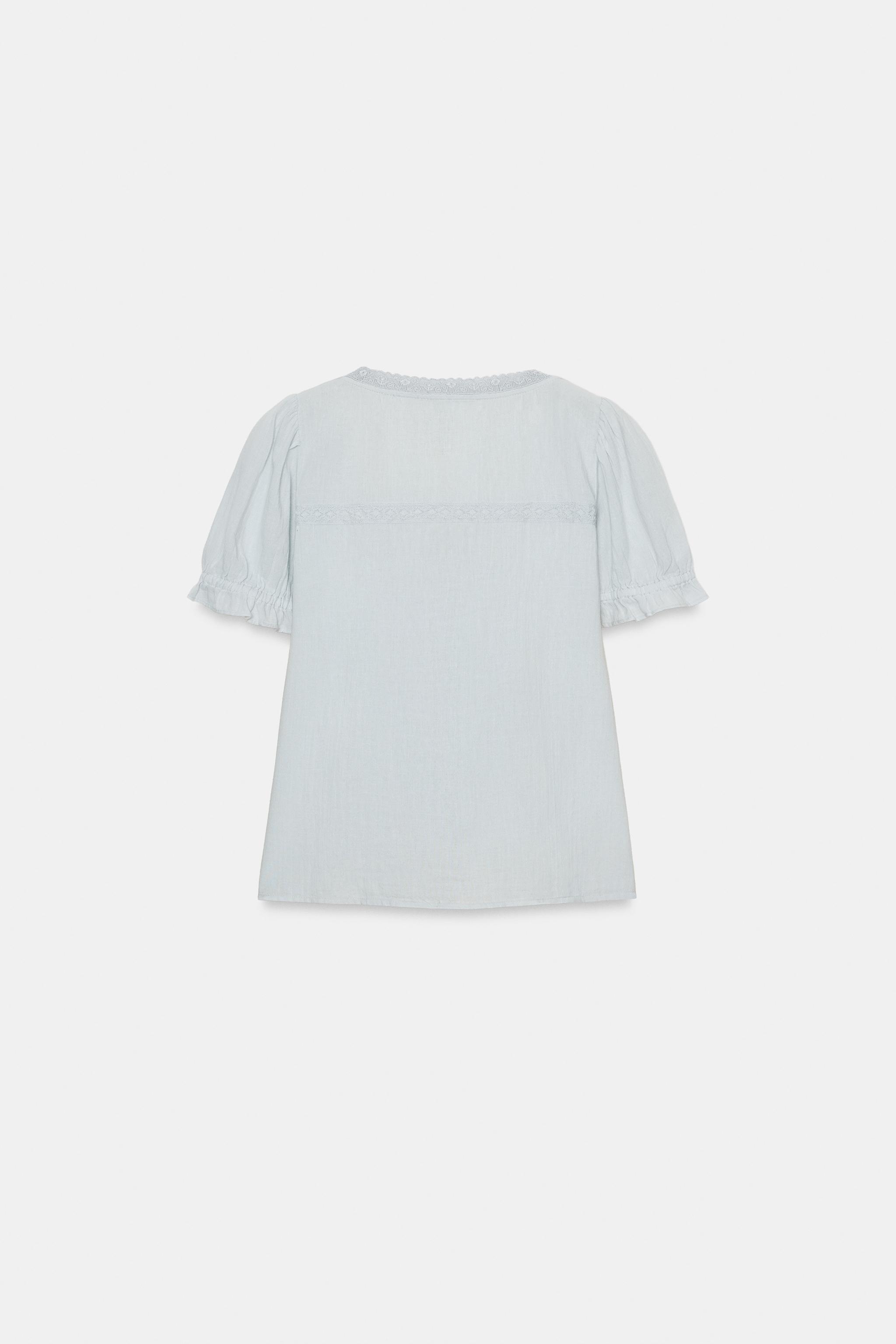 CHEMISE EN GAZE BRODÉE