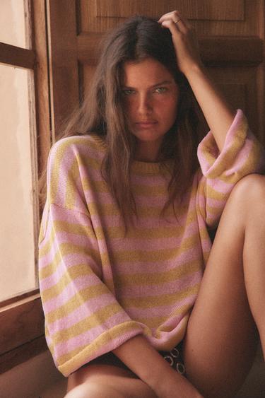 ზედატანი ნაქსოვი ზოლიანი - Zara-ს Orange