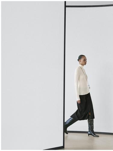 Bottes carrées en cuir marron - Marron de Zara