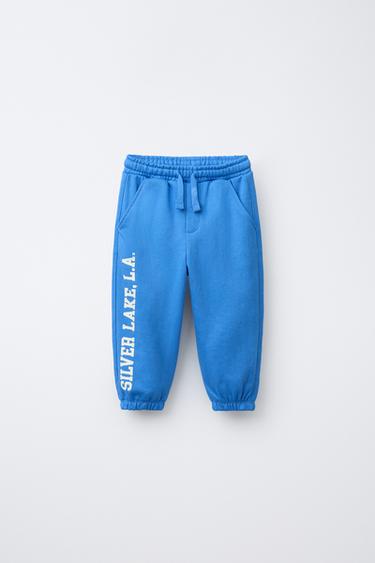 PANTALÓN JOGGER TEXTO - Azul claro de Zara - Imagen 0