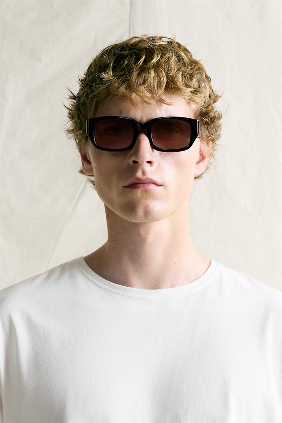 RECTANGULAR SUNGLASSES - Black by Zara - Image 0