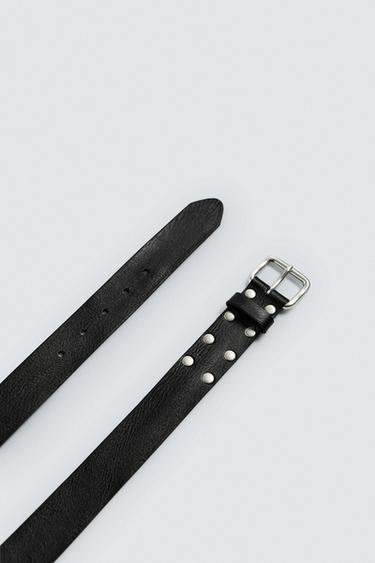CEINTURE EN CUIR CLOUS - Noir de Zara - Image 2