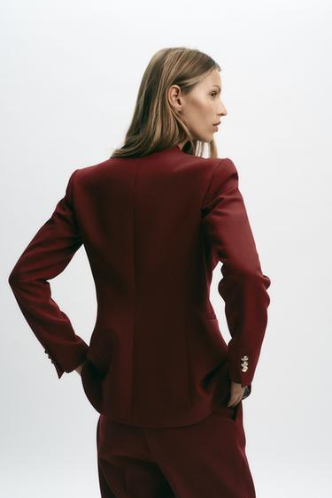 SLEEVELESS TAILORED BLAZER - Burgundy by Zara