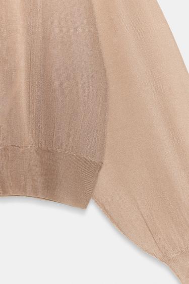 BOMBER EN MAILLE - Beige rosé de Zara - Image 10