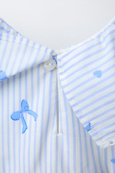 STRIPED DRESS WITH BOWS - Light blue by Zara - Image 2