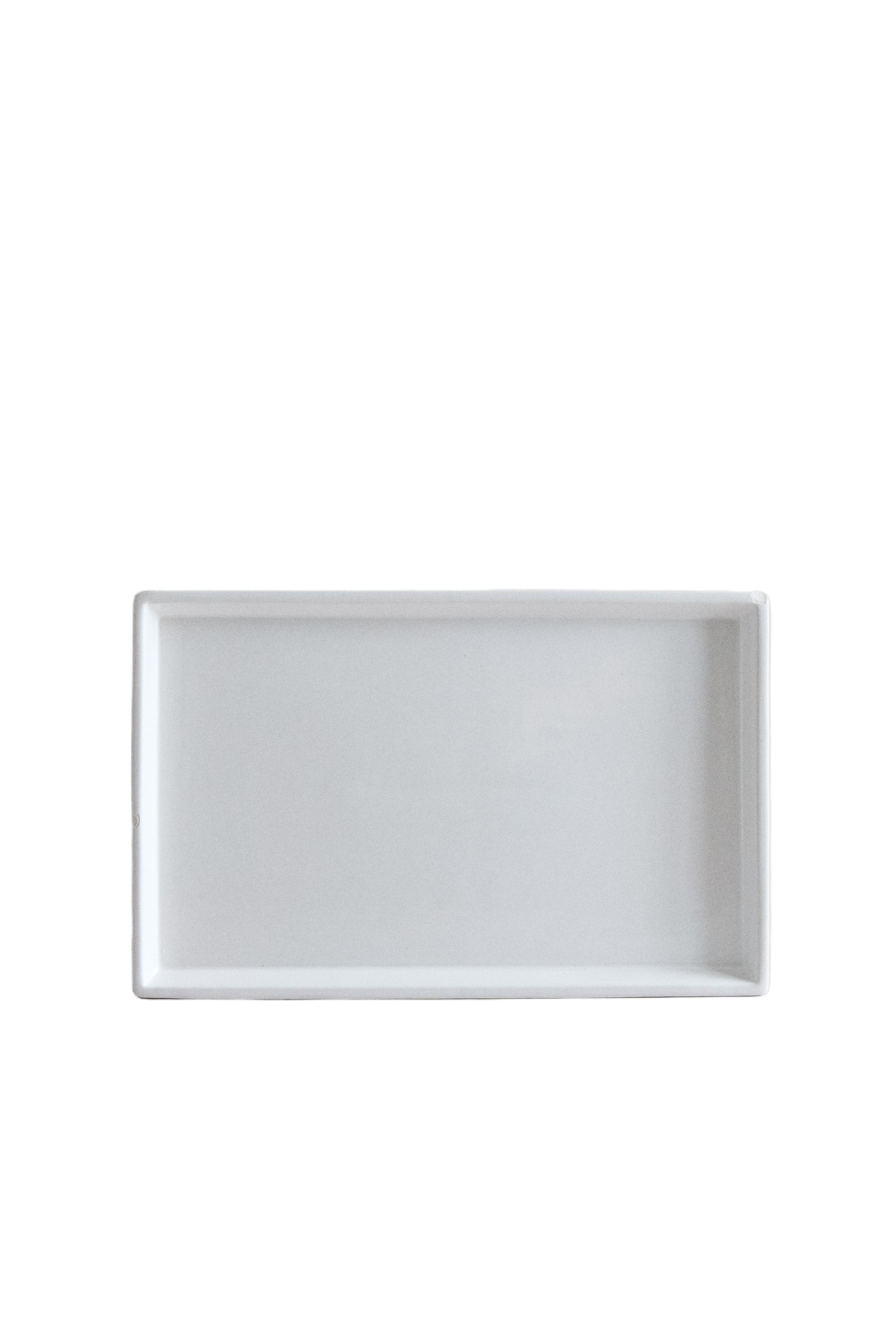 WHITE EARTHENWARE BATHROOM TRAY