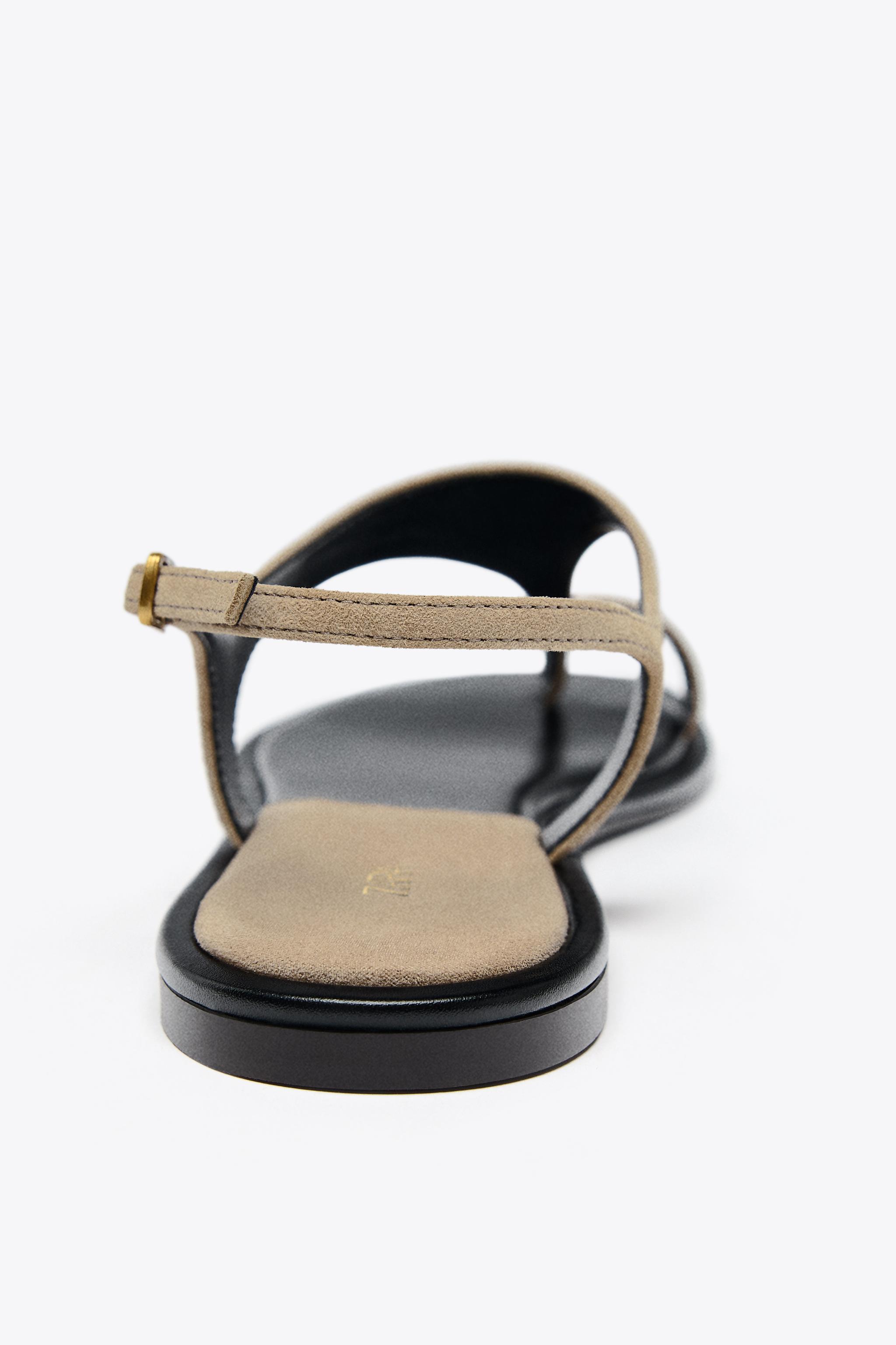 ZARA スエード トングサンダル 1600/510 スエード トングサンダル - トープグレー | ZARA Japan / 日本