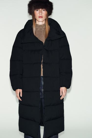 ANORAK LONG COL ENVELOPPANT DÉPERLANT COUPE-VENT - Noir de Zara - Image 4