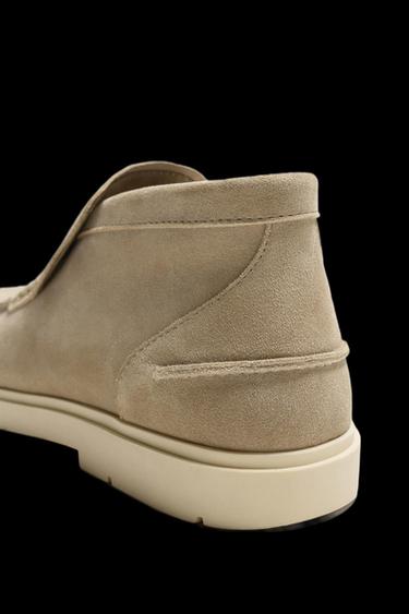 CASUAL LEATHER BOOTS - Beige by Zara