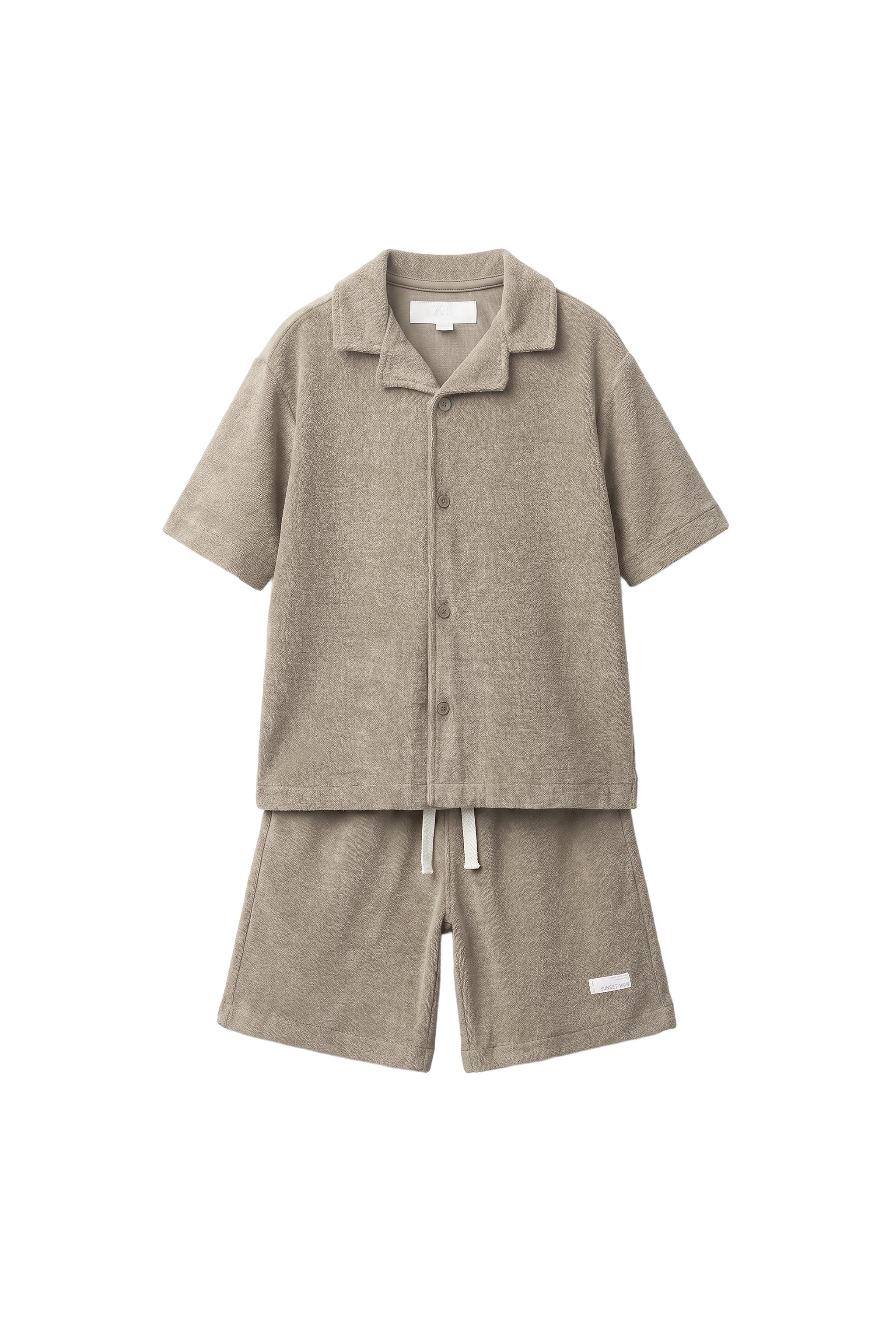タオル地シャツ＆バミューダセット - ライトブラウン | ZARA Japan / 日本