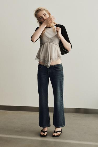 GEORGETTE LACE TOP - Grey by Zara