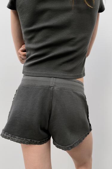 WASHED LACE SHORTS - Blue / Grey by Zara - Image 2