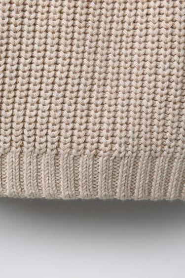KNIT JUMPER WITH EMBROIDERED FLOWERS - Mid-ecru by Zara - Image 3