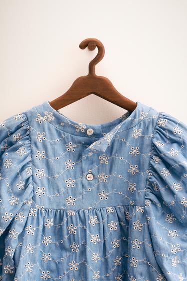 ZARA TIMELESS - DRESS WITH EMBROIDERED FLOWERS - Light blue by Zara - Image 1