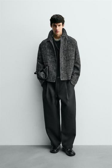 TEXTURED OVERSHIRT WITH POCKETS - charcoal grey by Zara - Image 0