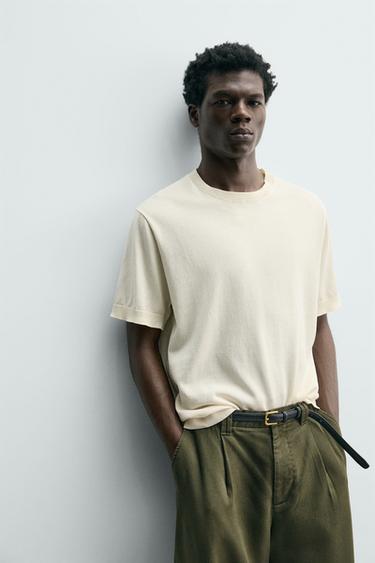 LIGHT KNIT COTTON T-SHIRT - Oyster-white by Zara - Image 5