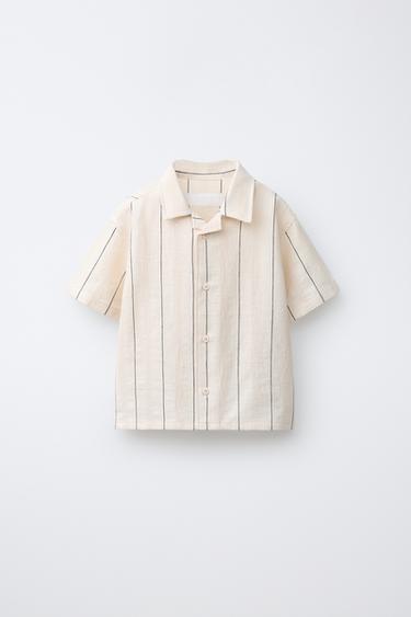 Zara 紋理條紋襯衫 - 裸色