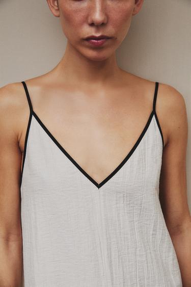 CHEMISE DE NUIT EN COTON - Écru de Zara - Image 4
