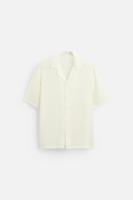 WAFFLE TEXTURED SHIRT Oysterwhite ZARA United States