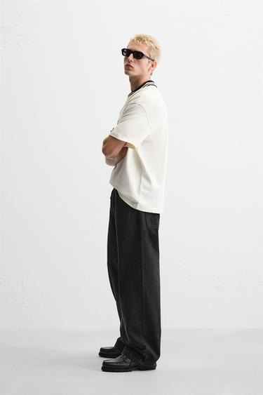 RETRO RUGBY TEXTURED POLO SHIRT - Oyster-white by Zara - Image 3