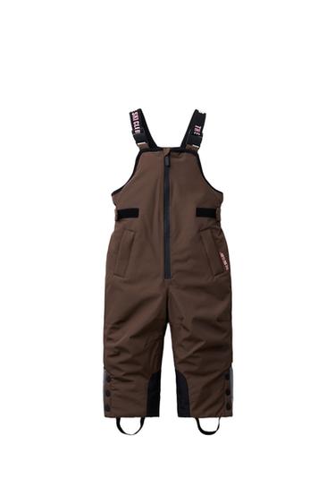 Zara WATERPROOF AND WINDPROOF BIB OVERALLS WITH POCKETS RECCO® SYSTEM SKI COLLECTION - Chocolate