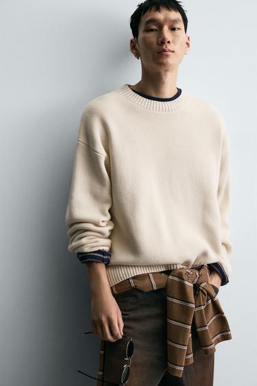 COTTON TEXTURE SWEATER - Ecru by Zara - Image 5