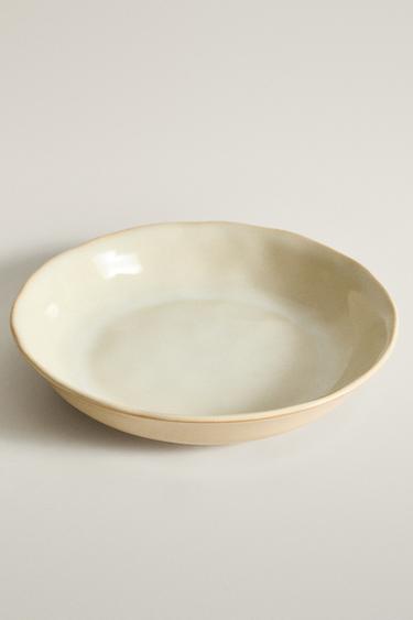 IRREGULAR EDGE STONEWARE SOUP PLATE — Cream 2