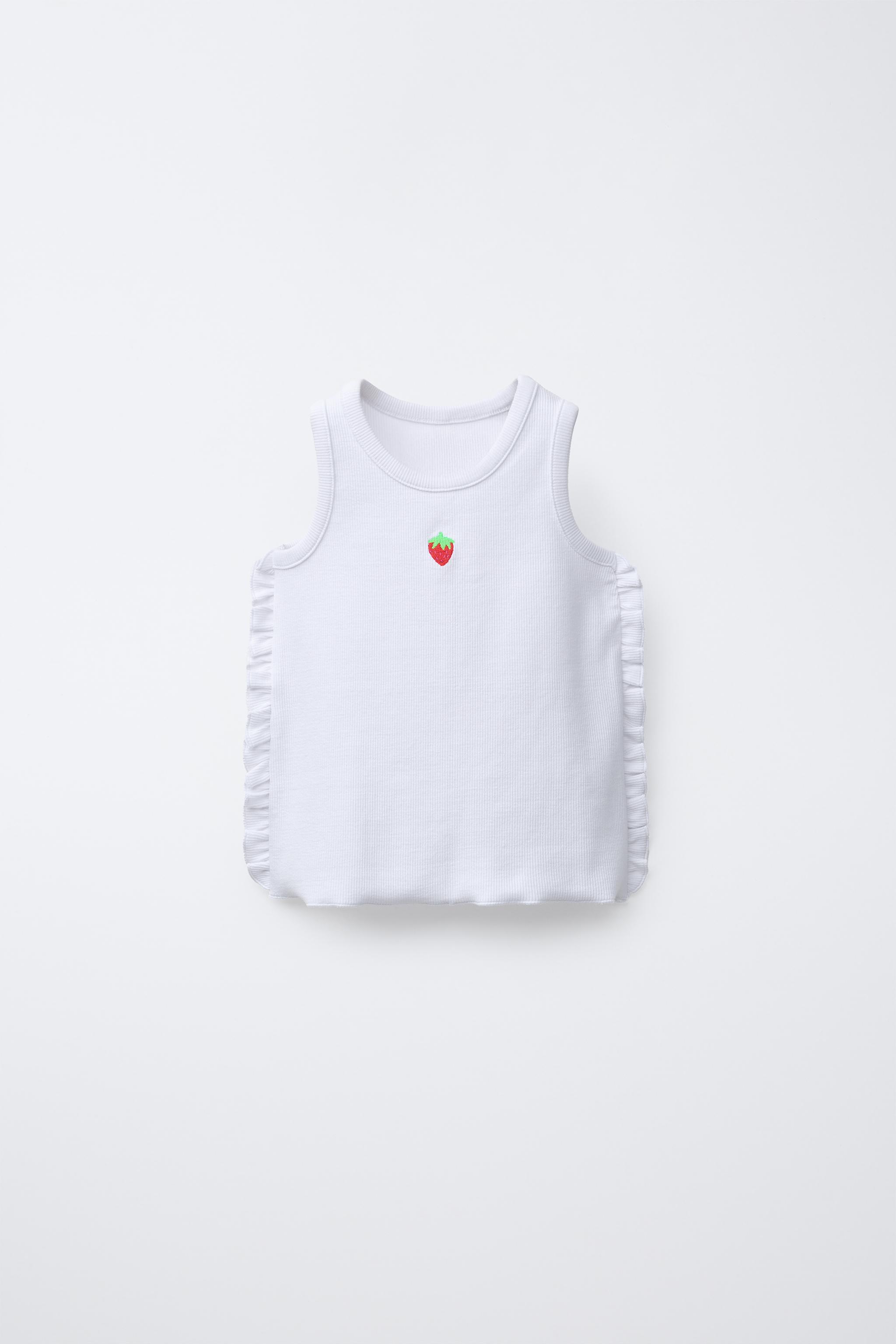 EMBROIDERED RUFFLED RIBBED TOP - Fuchsia | ZARA United States