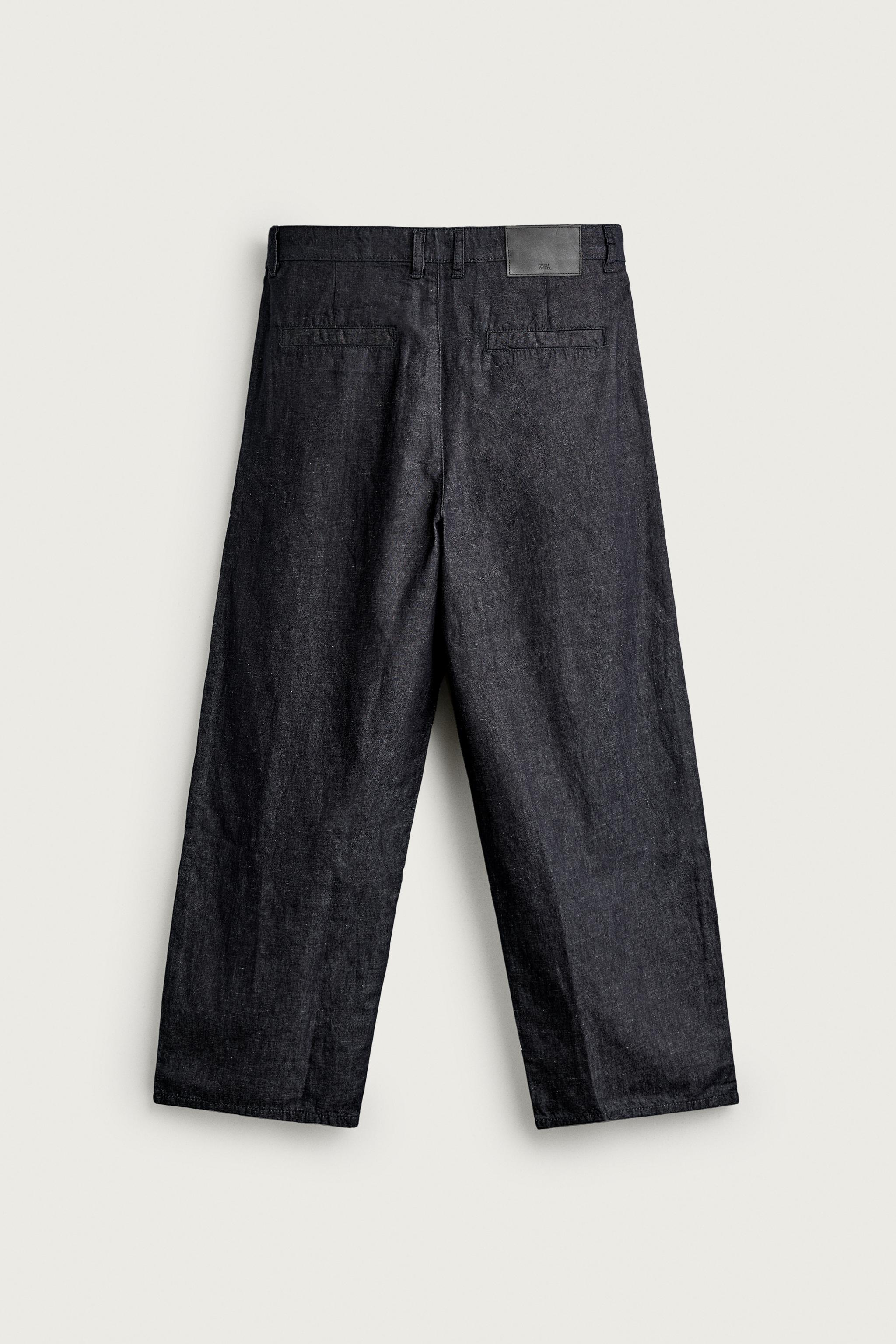 Мужские джинсы Zara LIGHTWEIGHT COTTON-LINEN DENIM CHINO PANTS — фото 6