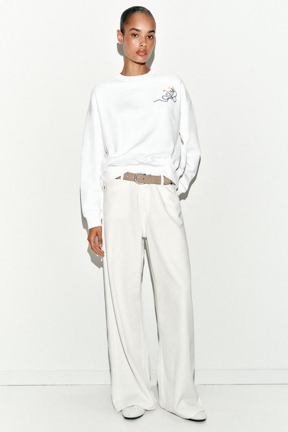 EMBROIDERED FLORAL SWEATSHIRT from Zara - $49.90