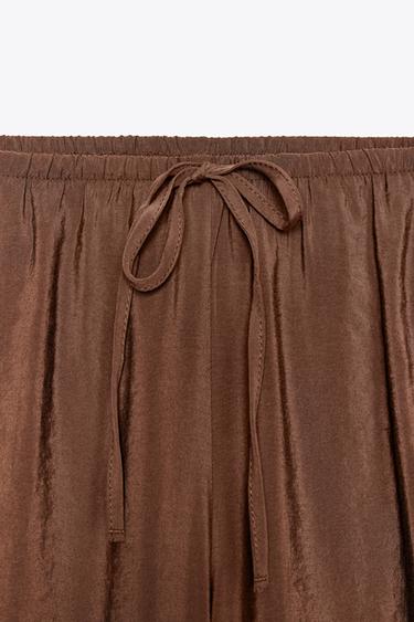 FLOWING TROUSERS - Chocolate brown by Zara - Image 8